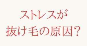 ストレスが抜け毛の原因なのか？最初にこちらで解説します。