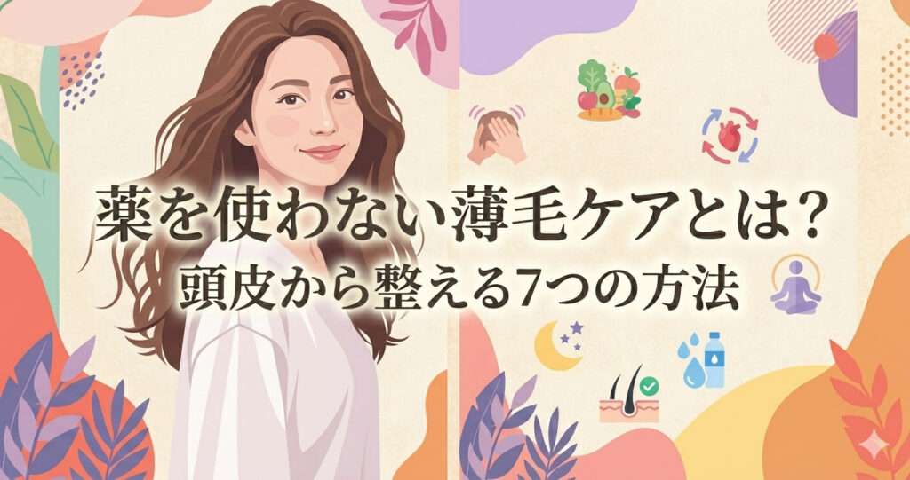 薬を使わない薄毛ケアとは?頭皮から整える7つの方法を大阪市鶴見区薄毛に悩む女性専用サロンhitotema salonの中尾沙織が解説します!
