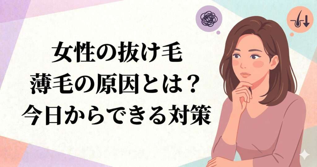 女性の抜け毛薄毛の原因とは?今日からできる対策を大阪市鶴見区薄毛に悩む女性専用サロンhitotema salonの中尾沙織が解説します。
