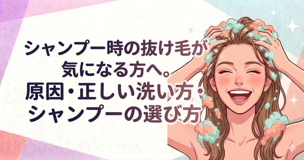シャンプー時の抜け毛が気になる方へ。原因・正しい洗い方・シャンプーの選び方を、大阪市鶴見区薄毛に悩む女性専用サロンhitotema salon中尾沙織が解説します。