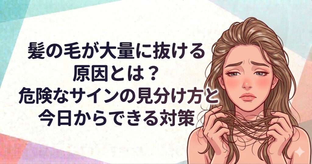 髪の毛が大量に抜ける原因とは？危険なサインの見分け方と今日から出来る対策を大阪市鶴見区薄毛に悩む女性専用サロンhitotema salonの中尾沙織が解説します！