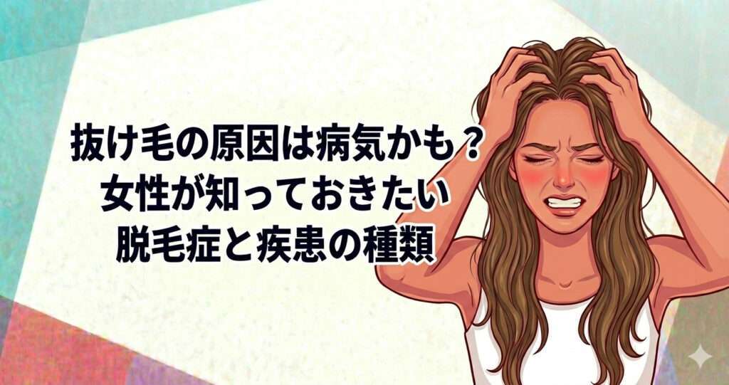 大阪市鶴見区薄毛に悩む女性専用サロンhitotema salon中尾沙織より発信！抜け毛の原因は病気かも？女性が知っておきたい脱毛症と疾患の種類について説明します。