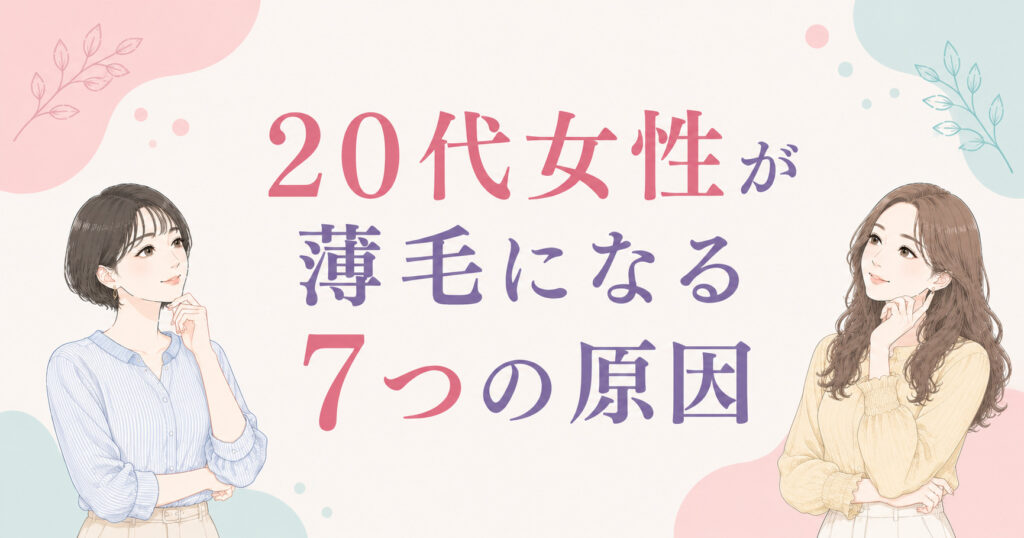 大阪市鶴見区薄毛やFAGAにお悩みの女性専用育毛サロンhitotemaa salon中尾沙織が20代の女性が薄毛になる7つの原因を解説します。