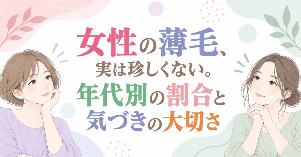 女性の薄毛、実は珍しくない。年代別の割合と気づきの大切さ
