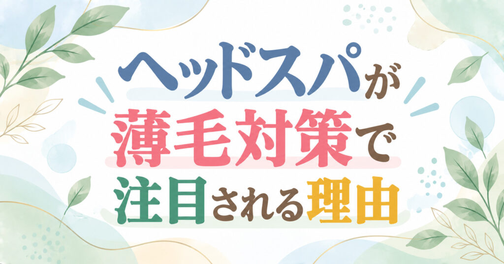 ヘッドスパが薄毛対策で注目される理由