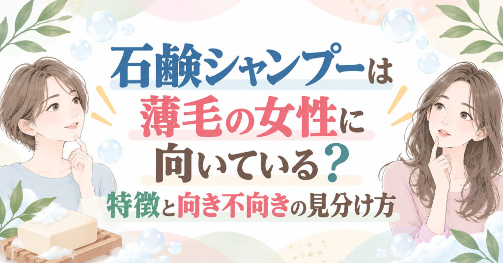 石鹸シャンプーは薄毛の女性に向いている？特徴と向き不向きの見分け方